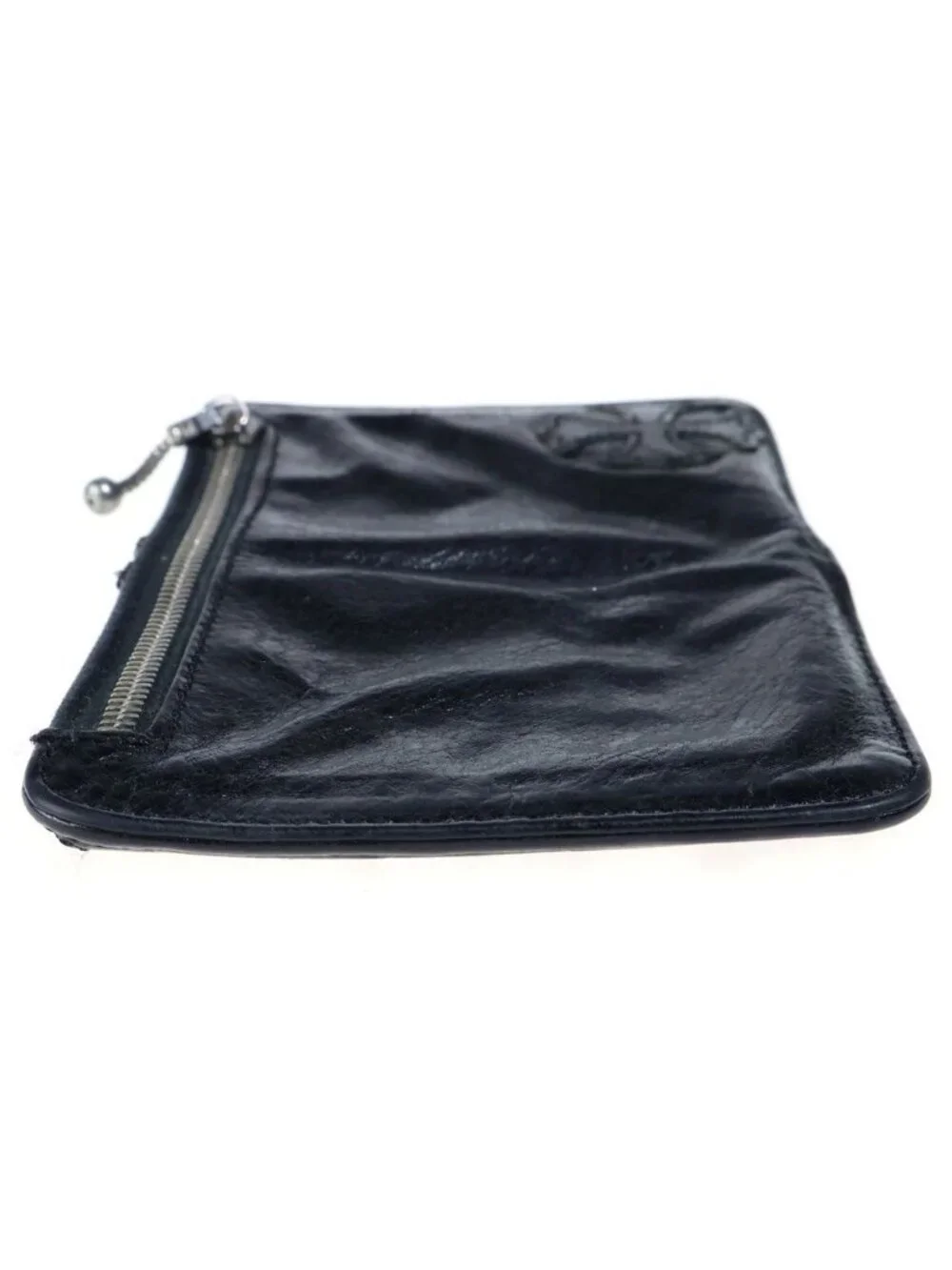 Chrome Hearts CH Plus Patch Leather Coin Purse Black